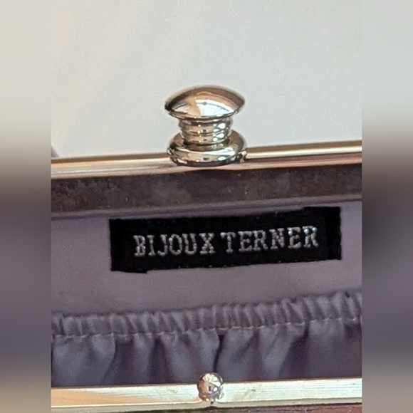 Bijoux Terner Vintage Grey/Silver Satin Evening/Formal Bag w/Detailed Beading - Picture 14 of 15